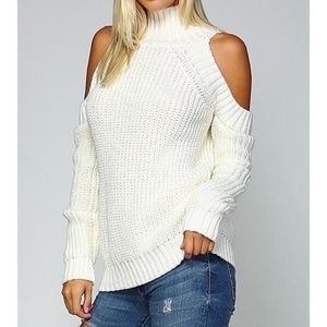 NWT Mock Neck Chunky Knit Sweater | Medium | Elan | Ivory |